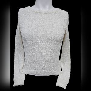 Cato Women's White Sweater With Bow‎ Tie on Back Size Small